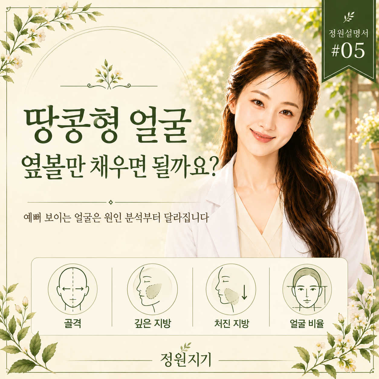 땅콩형 얼굴 원인과 개선, 옆볼 필러만으로 부족한 이유｜정원설명서 #05