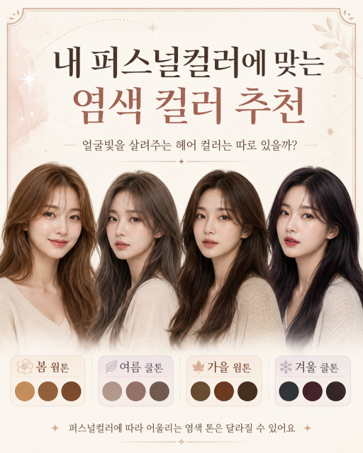 내 퍼스널컬러에 맞는 염색 컬러 추천
