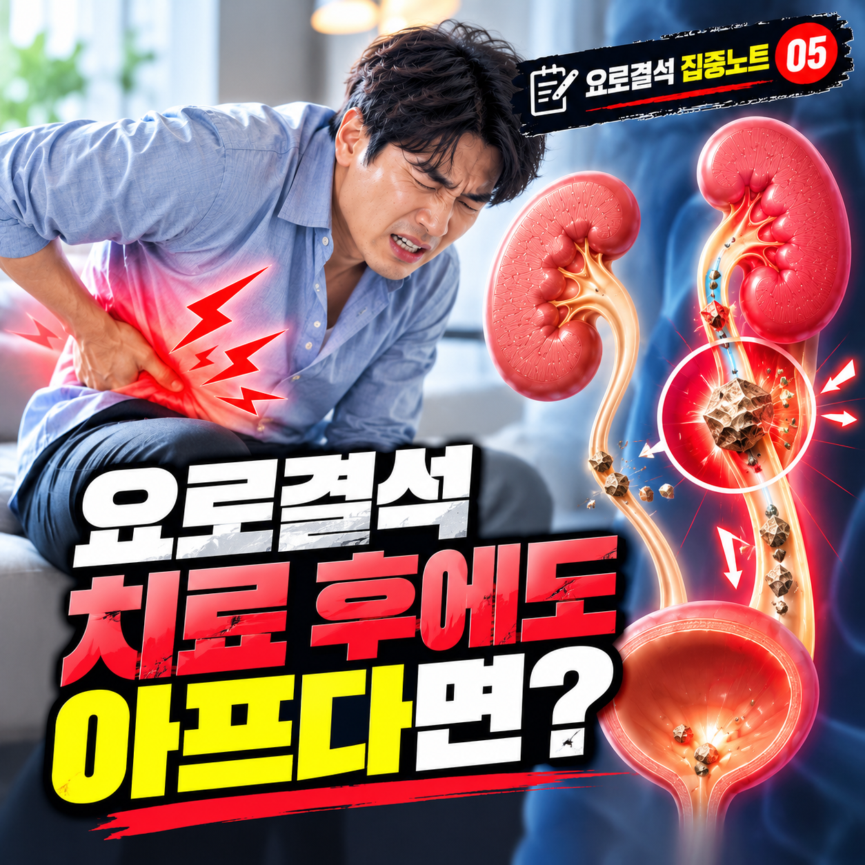 요로결석 치료 후에도 아프다면? 치료 후 통증과 확인해야 할 증상 [요로결석 집중노트 5편]